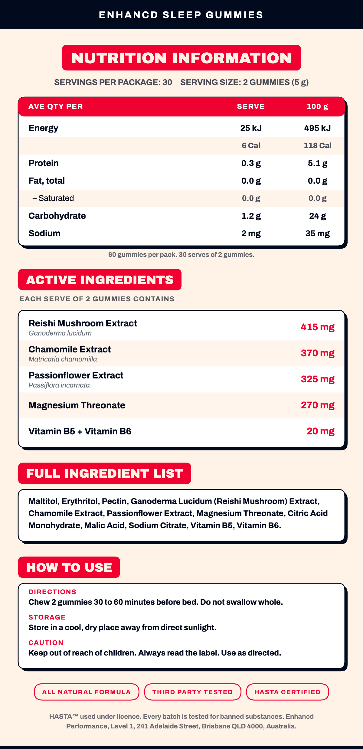 View Nutrition Label